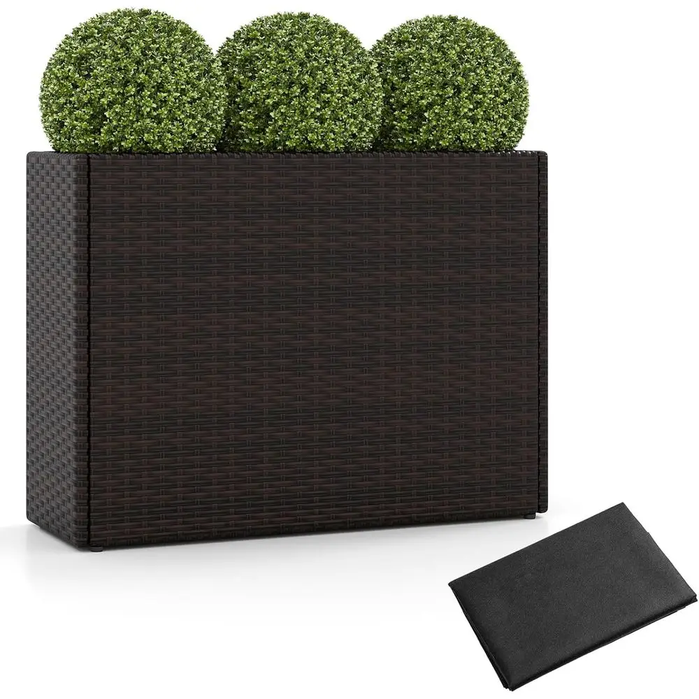 

Высокая грядка для сада (24 шт.) со съемным вкладышем, из устойчивого к погодным условиям ротанга, подходит для растений в помещении и на улице