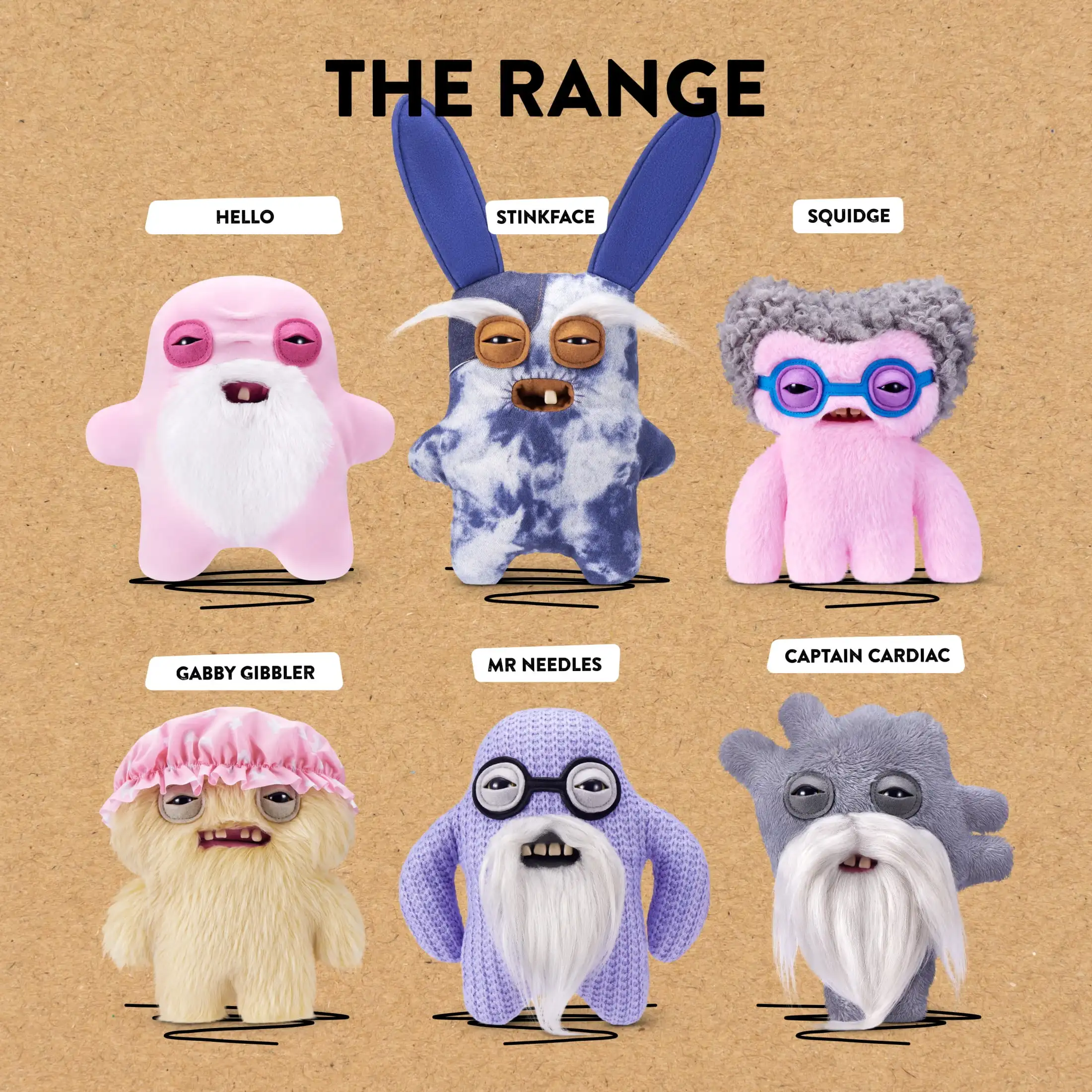 

Плюшевая игрушка Fuggler Old Fogies, коллекционная мягкая игрушка-монстр, забавный уродливый монстр, 9 дюймов, милый мультяшный персонаж