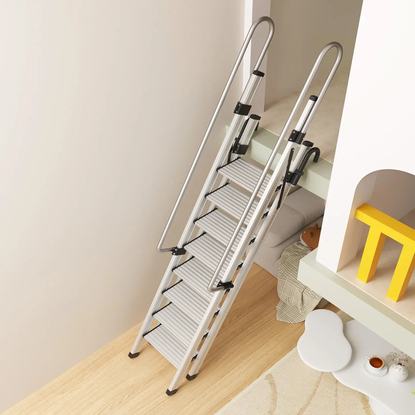Attic stairs High handrails Household ladders Folding ladders Upper roof ladders