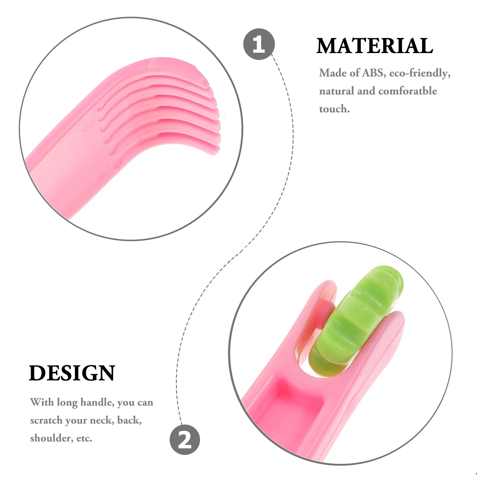 Gratte-dos à Long manche ABS, masseur thérapeutique Portable pour le dos, pour la maison, le cou et les épaules, 2 pièces