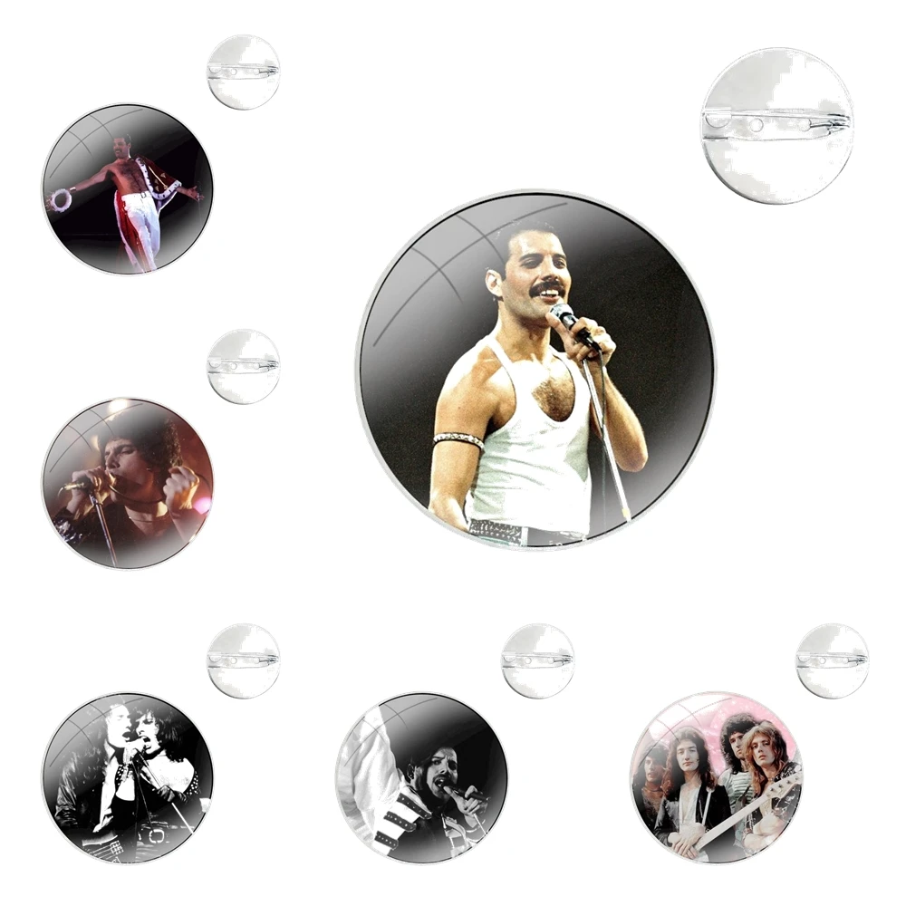 Pins Badge Metal Brooches For Clothes Backpack Decoration gift Rock Band Queen Freddie Mercury