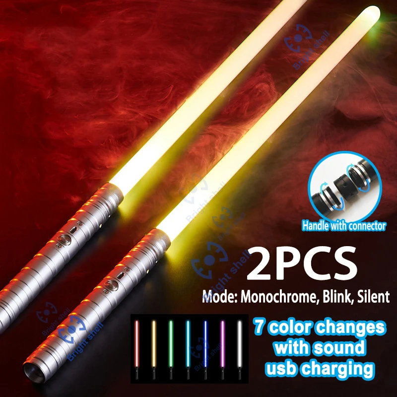 Metalen Lightsaber Laser Zwaard Speelgoed RGB Light Sabre 7 Kleurverandering Kids Soundfonts Force FX FOC Blaster Speelgoed Jedi Laser Zwaard Gift
