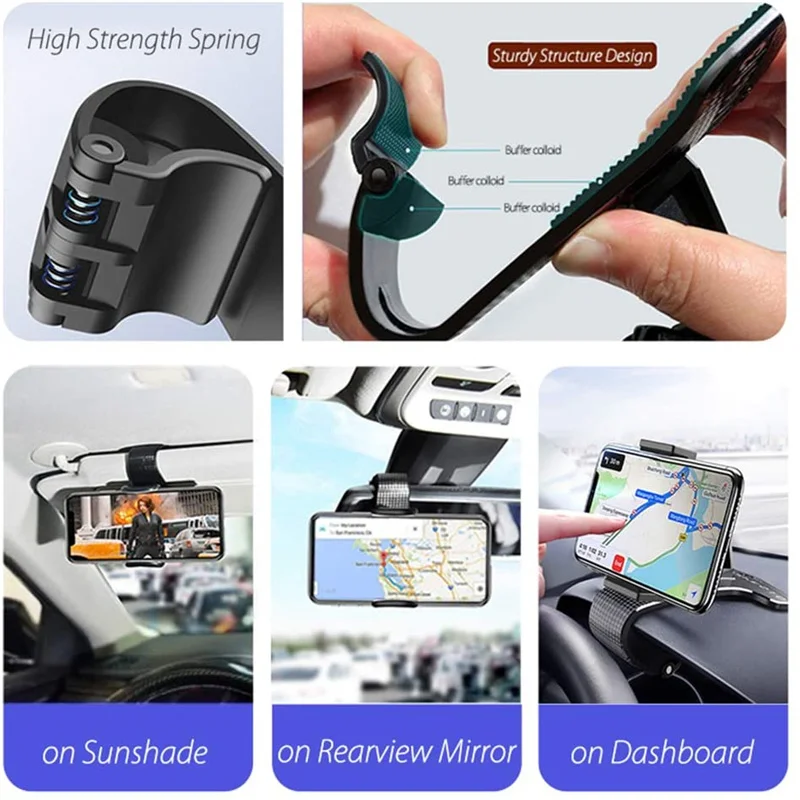 Painel do carro Clip Mount, Celular Móvel Stand, Suporte para Smartphone, Suporte GPS, iPhone 12, 11, Xiaomi, Redmi, Huawei