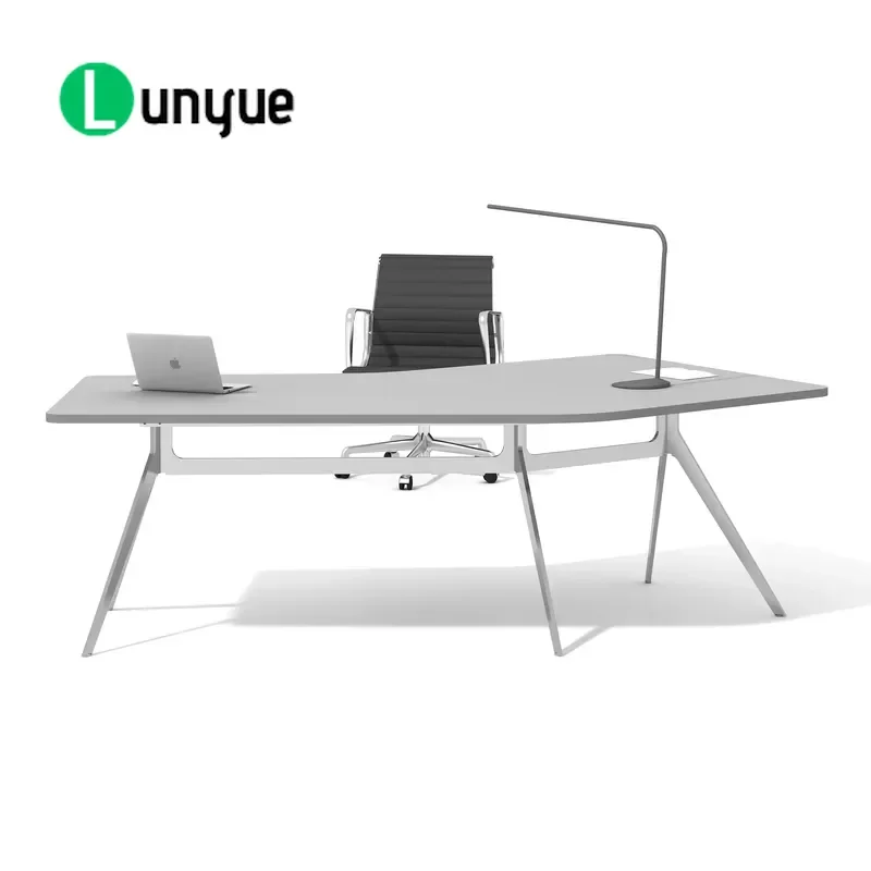 Modern Steel Desk Computer Table Home Office Workstation Sturdy Metal Frame Writing Desk for Study Room Space Saving Design