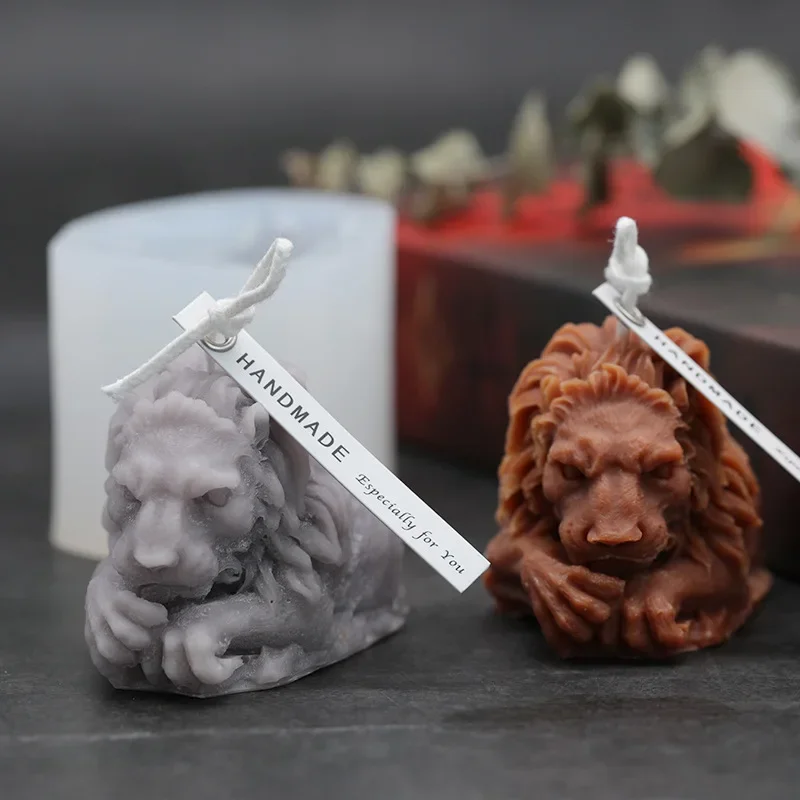 Lion Candle Mold Retro European Style Handmade Candle Aroma Candle DIY Material Plaster Mold