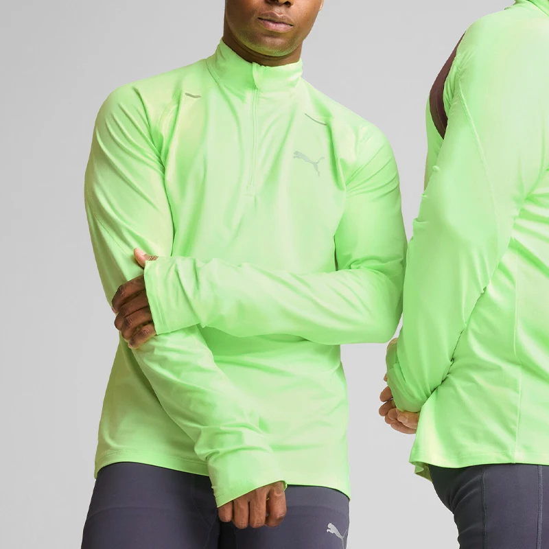 Puma genuine new men's running sports stand up collar reflective lightweight T-shirt 526347-34
