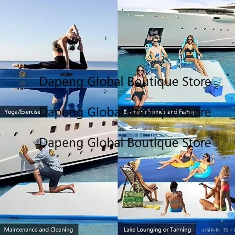 Inflatable Floating Dock Lake Floating Leisure Land Hot Sale Water Swim Platform Party Raft for Yacht and Boat PVC Pontoon