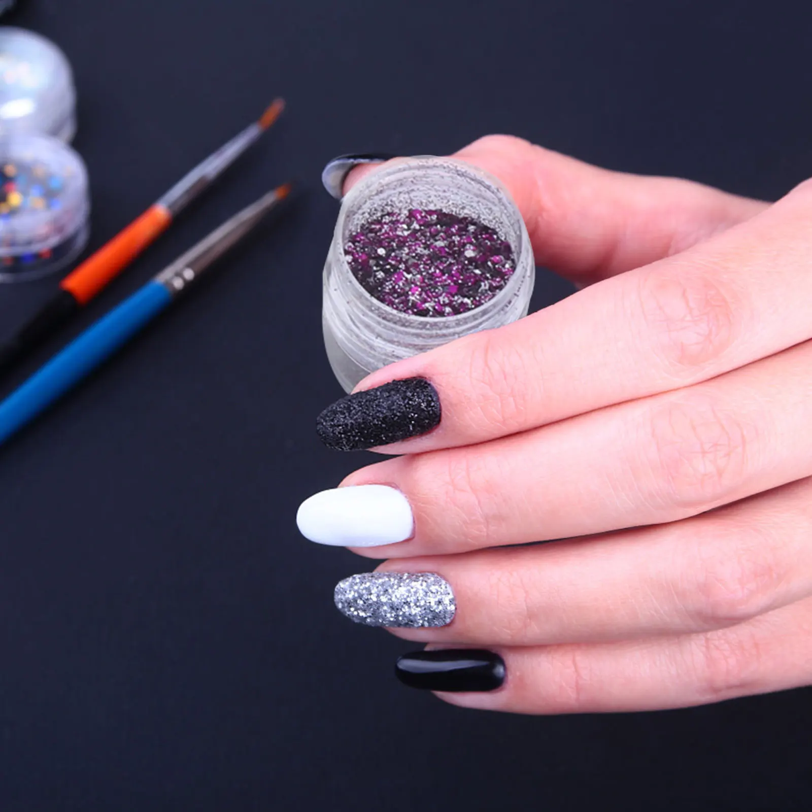 

20Pcs Nail Art Sequin Glitter Sparkling Powder for Manicure Body Makeup Eye Makeup Nail Decor DIY Crafts Party Wedding