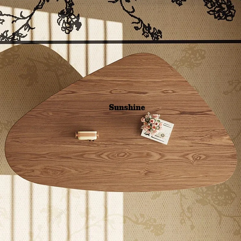 Glam European Coffee Table Triangle Design Modern Unique Coffee Table With Storage Wheels Table Basse Pour Salon Home Furniture
