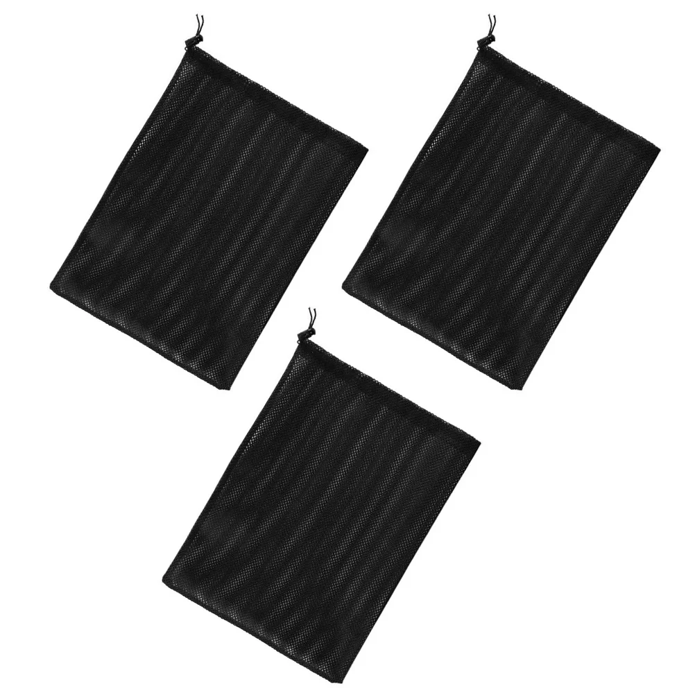 

3PCS Water Filter Bag For Pump Filter Bag Large Mesh Prefilter for Pond Aquarium Submersible Pump Black Polyester Storage