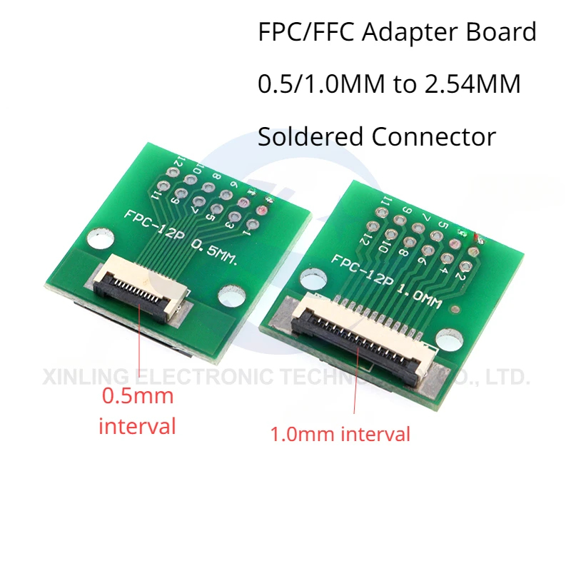 Płytka adaptera FPC/FFC 0,5/1,0 MM do 2,54 MM złącze lutowane 4/5/6/8/10/12/14/16/20/26/3040/45/50/60 Pin