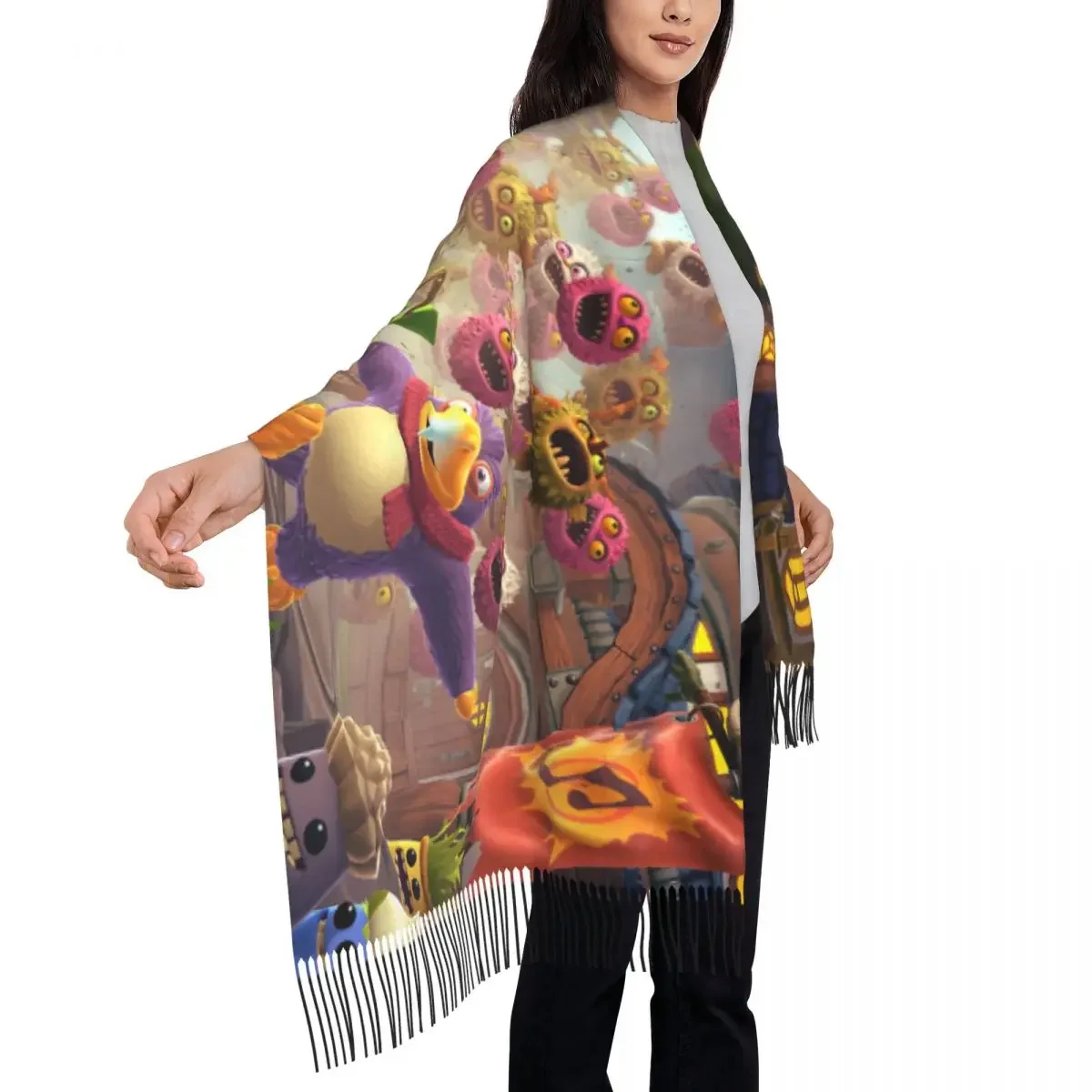 Lady Long My Singing Monsters Scarves Women Winter Fall Soft Warm Tassel Shawl Wraps Scarf