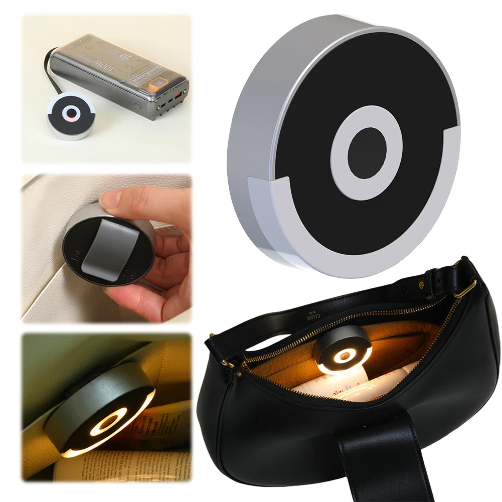 Luce per borsa con sensore automatico Illumina la luce rotonda della borsa con clip posteriore Luci per borsa con controllo touch per accessori per borse