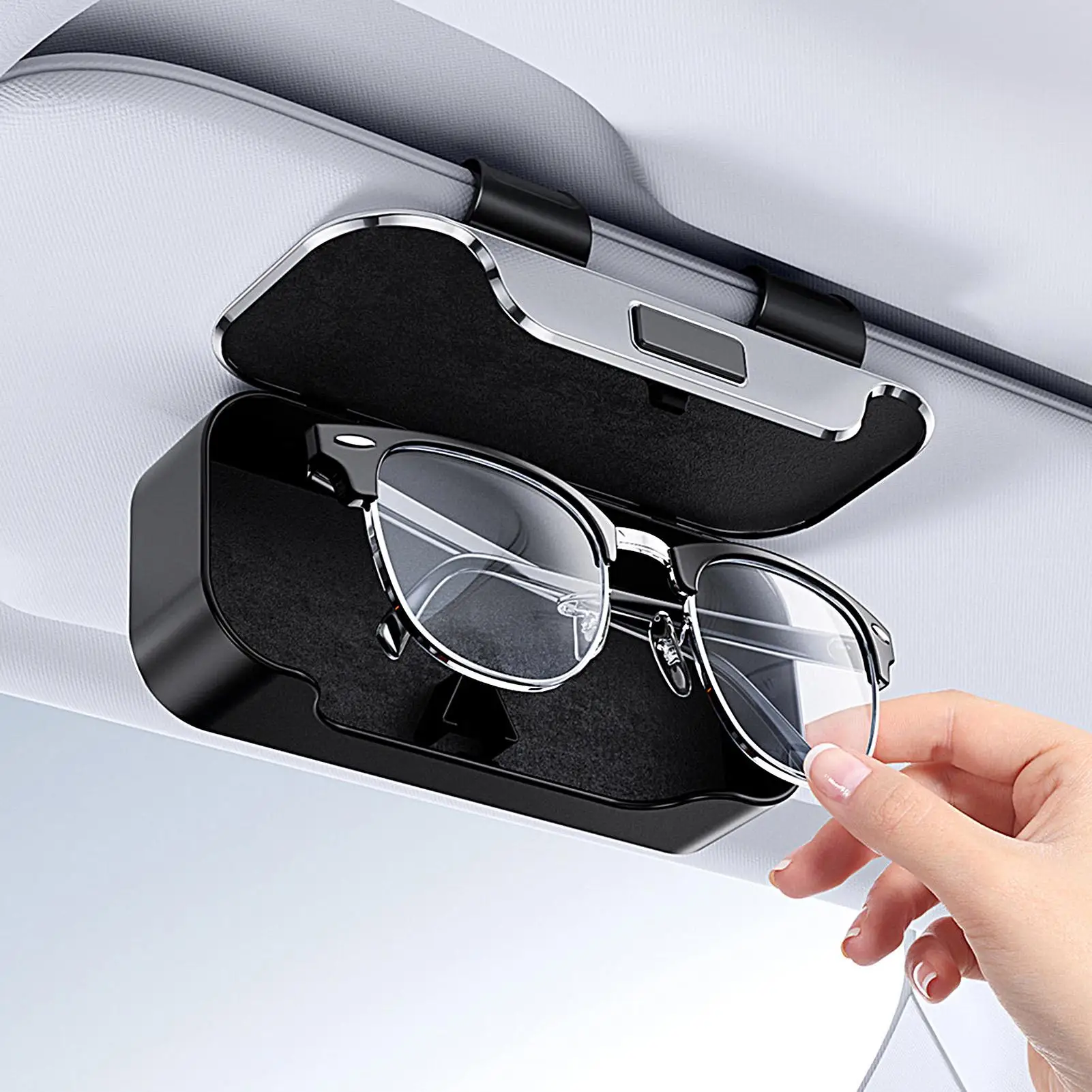 Sunglass Holder For Car Enclosed Auto Protective Box Vehicle Sunglasses Holders Case For Truck Sedan Van Automotive Road Trip