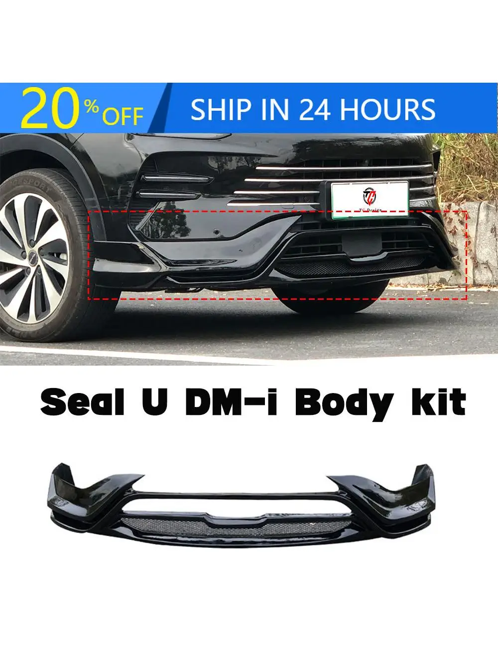 Kit de carrosserie pour BYD Seal U Dm-i Song Plus, diffuseur de menton avant, becquet, accessoire de modification noir brillant