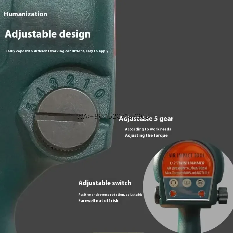 Wmwmnu 1/2 Inch Small Air Impact Wrench High Torque Industrial Grade Pneumatic Tool for Auto Repair OEM Customizable Storm