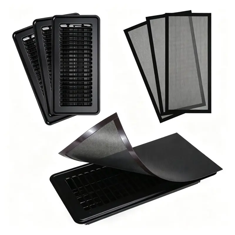 New Arrivals-8 Pcs 4X10" Magnetic Vent Cover & Metal Floor Register Set, Heavy Duty Walkable Vents With Mesh Trap