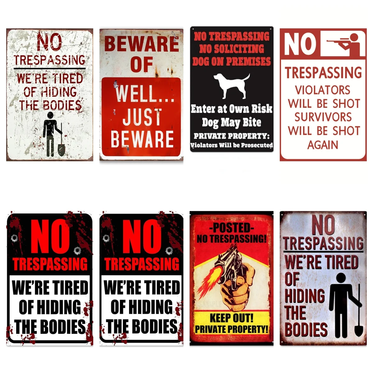 2025 لافتة تحذير عامة كلاسيكية رائجة، لوحة حديدية، جدار خلفية، لوحة معلقة للديكور بدون إطار