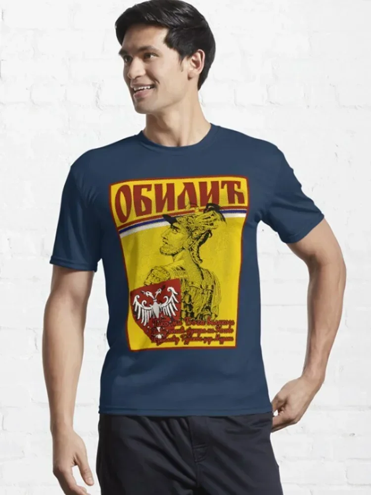 14th Century Legendary Knight Serbian Hero Miloš Obilić T Shirt. New 100% Cotton Short Sleeve O-Neck T-shirt Casual Mens Top