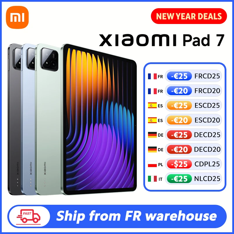 FR Warehouse Xiaomi Pad 7 versión Global tableta 8850mAh 13MP cámara Snapdragon 7+ Gen 3 octa-core 11,2 "3,2 K pantalla 144Hz 45W