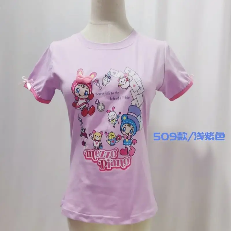 Japanese Cartoon Mp Daughter Clothing Jojifuku Dopamine Short-sleeved T-shirt Summer New Cotton Sweet Girl Graphic T Shirts