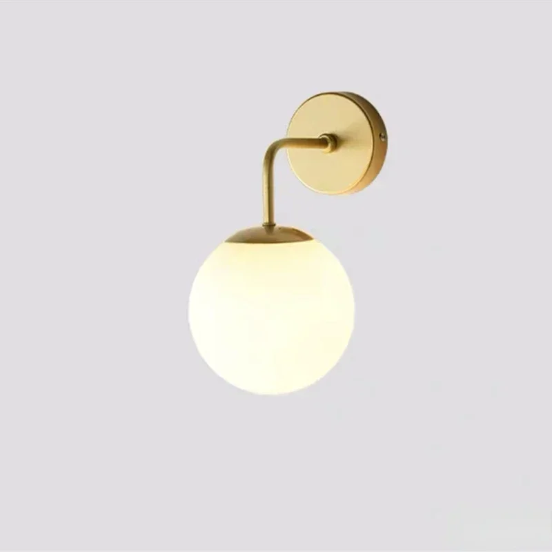 Modern Glass Bedside Wall Lamp with Nordic Simple Living Room Bedroom Study Corridor Decorative Lights Indoor Lighting