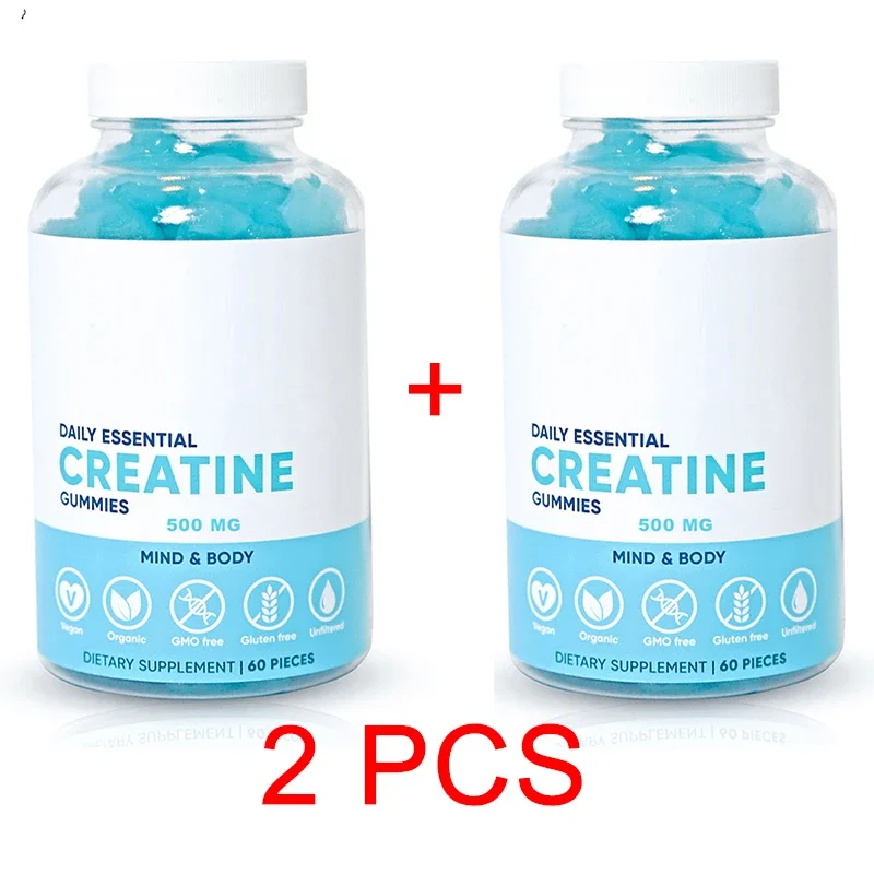 

2 bottles of creatine gummies for exercise fitness energy improvement fatigue relief health food