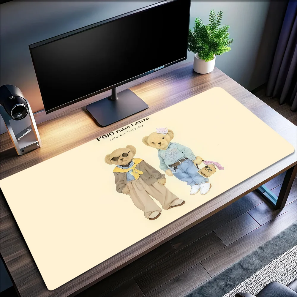 P-Polo Mouse Pad Non-slip Lockedge Office Student Gaming Thickened Large Bear Writing Fashion Cushion MousePad