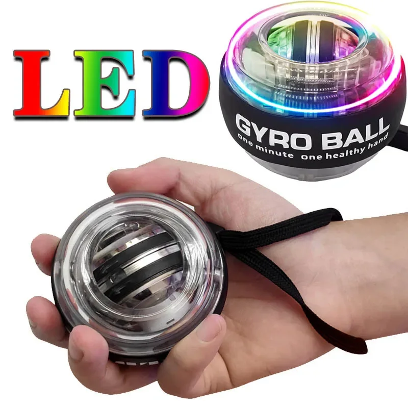 LED Wrist Trainer Ball Power Ball Auto-Start Gyroscopic Arm Hand Forearm Exerciser Power Wrist Gyro Ball Sport Fitness Equipment