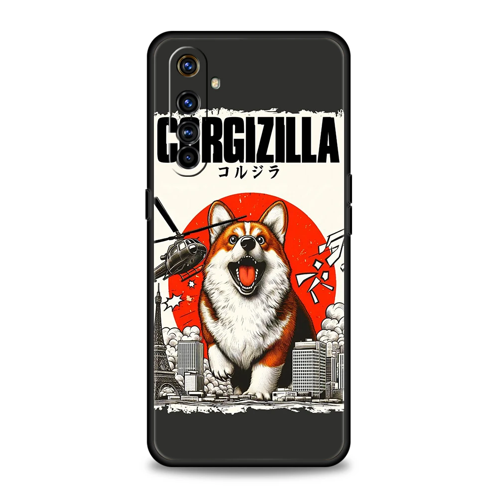 Soft TPU For Realme 13 12 11 10 Pro Plus GT2 GT3 GT5 C67 C63 C55 C21 C25 C35 Pro 5G Shockproof Phone Case Cute Corgi Dog Fundas