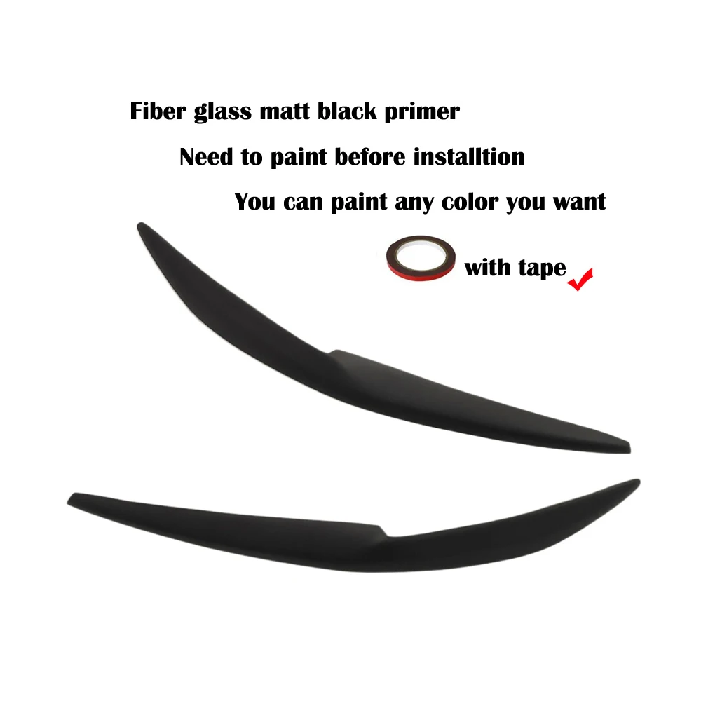 Carbon Fiber Headlight Eyebrow Cover Trim Sticker Head Lamp Eyelid For Mazda 6 Atenza 2014 - 2016 M6 Fiber Glass Primer Eyebrow