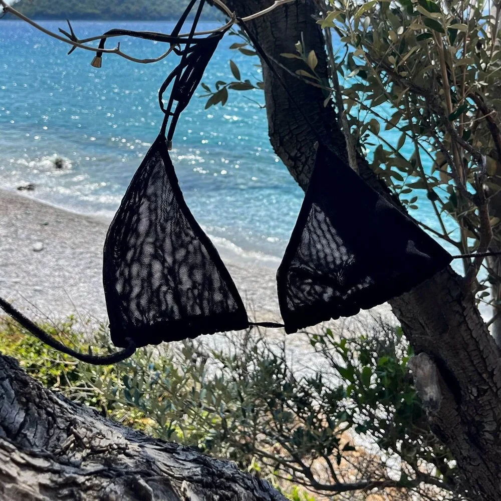 Maillot de bain à lacets pour femmes, couteaux légers, bronzage de plage, bikini respirant, 2024