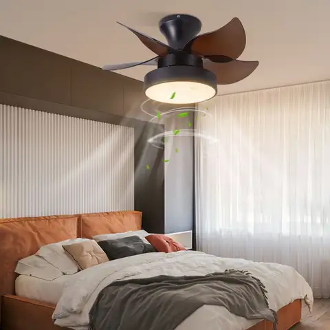 55cm Ceiling Fan with Light, Remote Control Ceiling Fan Light,6-Speed Reversible Ceiling Fan Light for Bedroom,Living Room,Study
