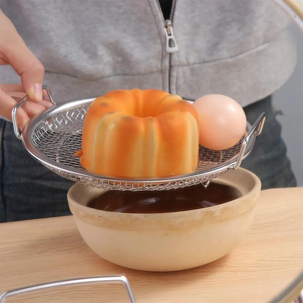 

Round Stainless Steel Frying Filter Large Mesh Design Oil Strainer Tray Net Frying Basket with Binaural Handle Rustproof