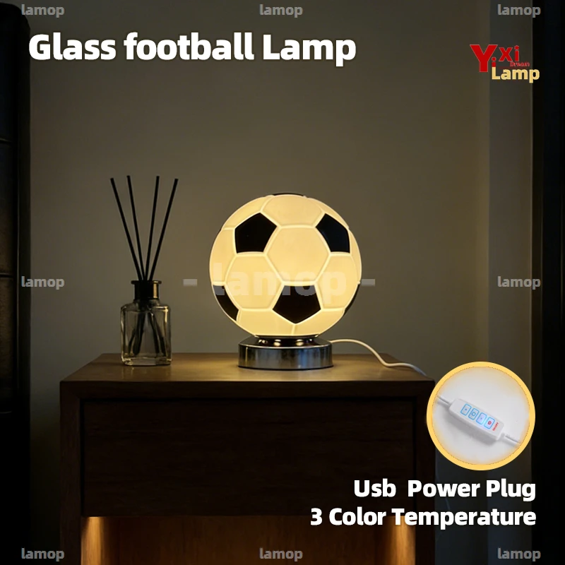 Murano Glass Geometric Panel Globe Table Lamp Adjustable Light Mode Creative Lamp For Study Desk Leisure Space Layout Decor