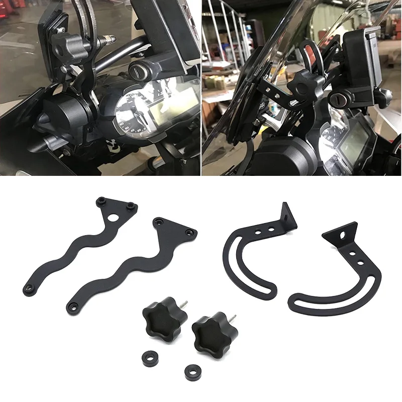 For  R1200GS R1250GS Windshield Windscreen Steel Bracket Mounting Clamps Holder R1200 GS LC ADV 2013-2019, R 1250 GS ADV 2019