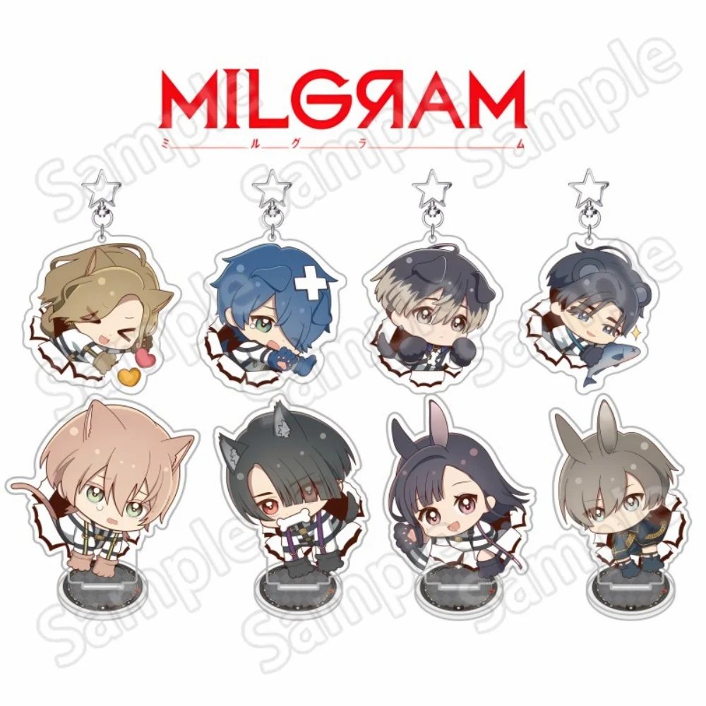 Music Project MILGRAM Q Version 6‑10cm Acrylic Stand Keychain Haruka Yuno Fuuta Mikoto Desktop Ornament Collectible Fan Gift