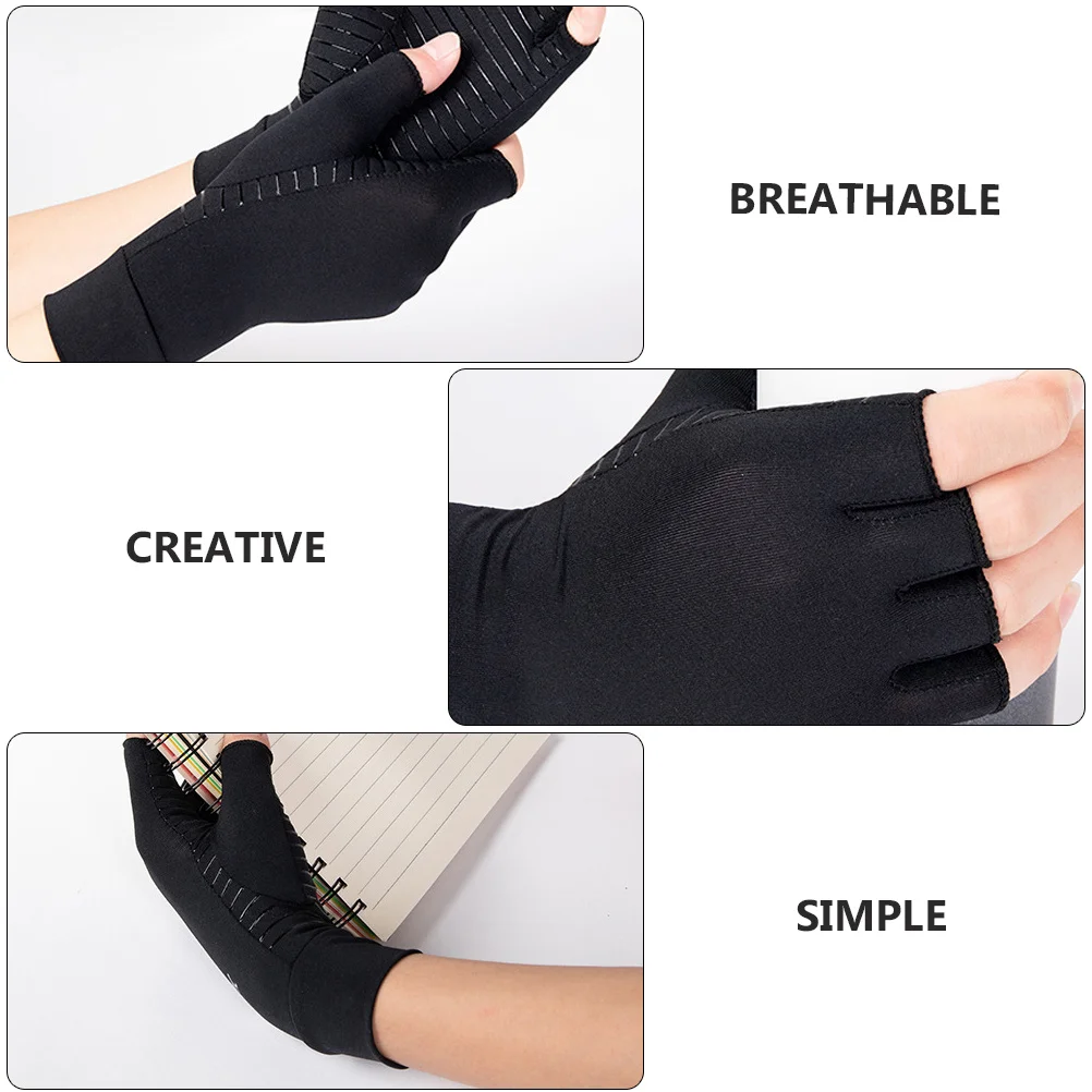 1 زوج قفازات رياضية غير قابلة للانزلاق تنفس نصف اصبع التهاب المفاصل دعم لتخفيف الآلام تشغيل اللياقة البدنية ركوب حماية اليد #1