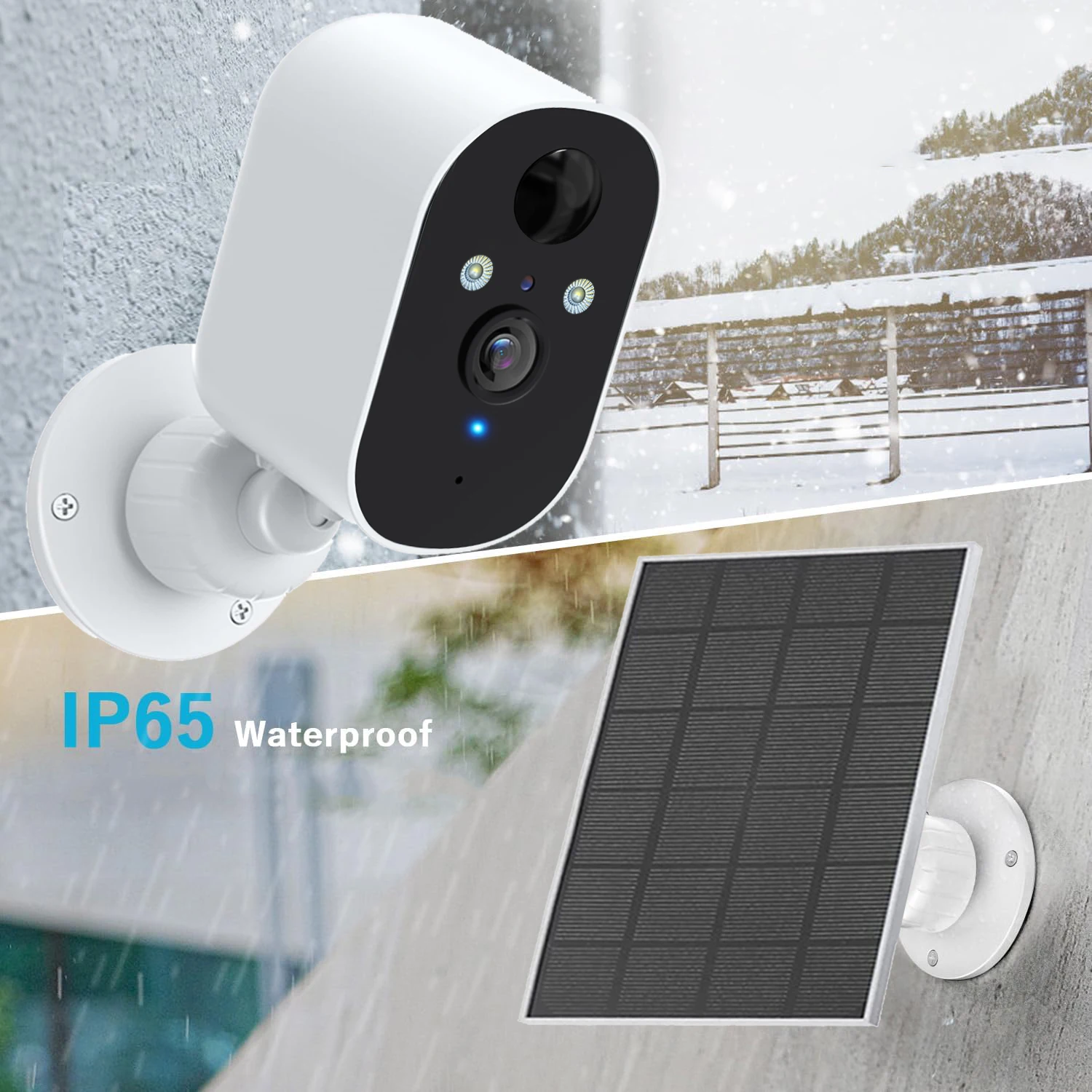 XVIM 3MP Wireless Security Camera Solar Powered 1440P WiFi Security Camera Home Surveillance Protection Color Night Vision