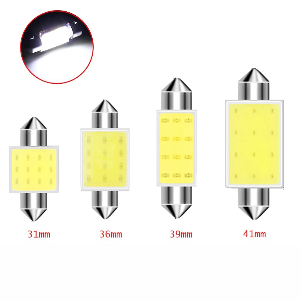 

10 шт./лот, 31 мм, 36 мм, 39 мм, 41 мм, высококачественные светодиодные лампы для подсветки номерного знака автомобиля, внутреннего освещения, купольных светильников, 12/24 В, белые лампочки