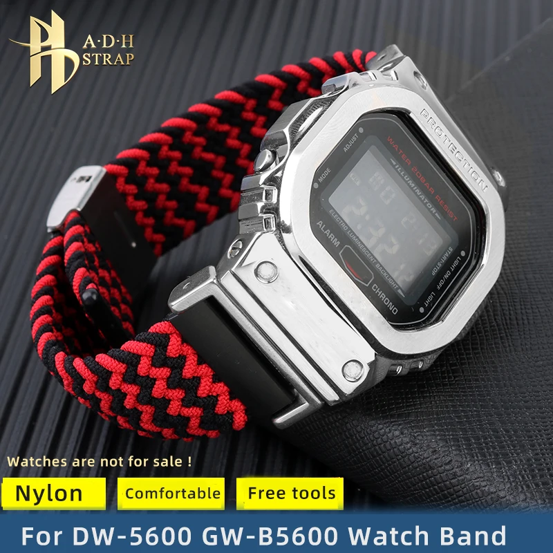 Breathable Nylon Watch with Accessories For Casio G-SHOCK DW-5600 GW-B5600 GWM5610 Watch Strap 16mm Fashion Style