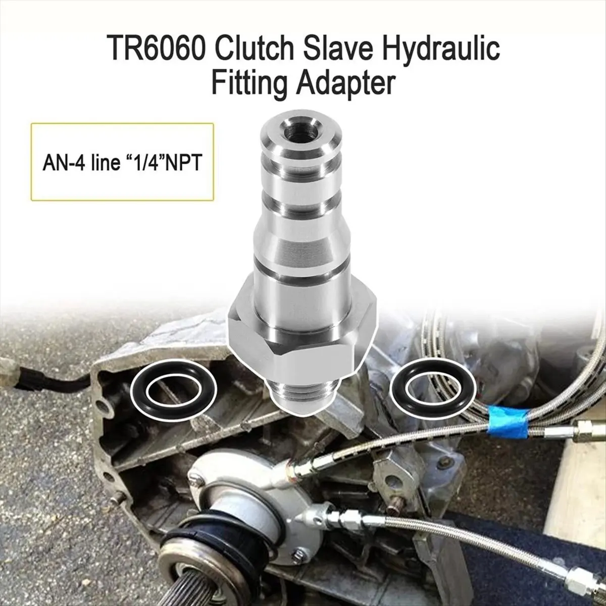 ABQE For GM LS LSX TR6060 Clutch Slave Cylinder Hydraulic Line Adapter Fitting an-4 Line 1/4inch NPT TREMEC SWAP SS