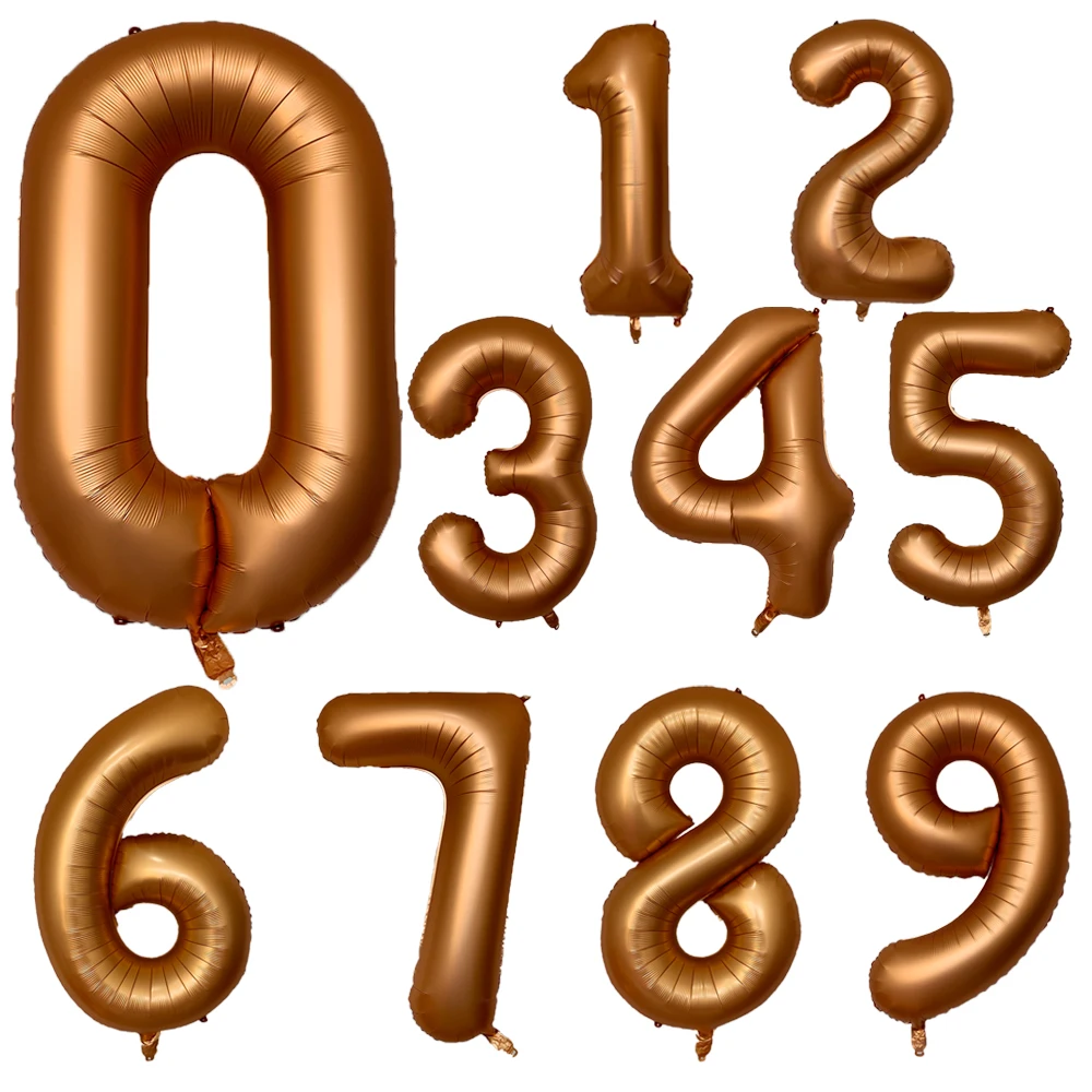40 Zoll Retro Orange Zahl Aluminiumfolie Ballon 1. 2. 3. Geburtstag Party Dekoration Kinder Babyparty Jubiläumsballon