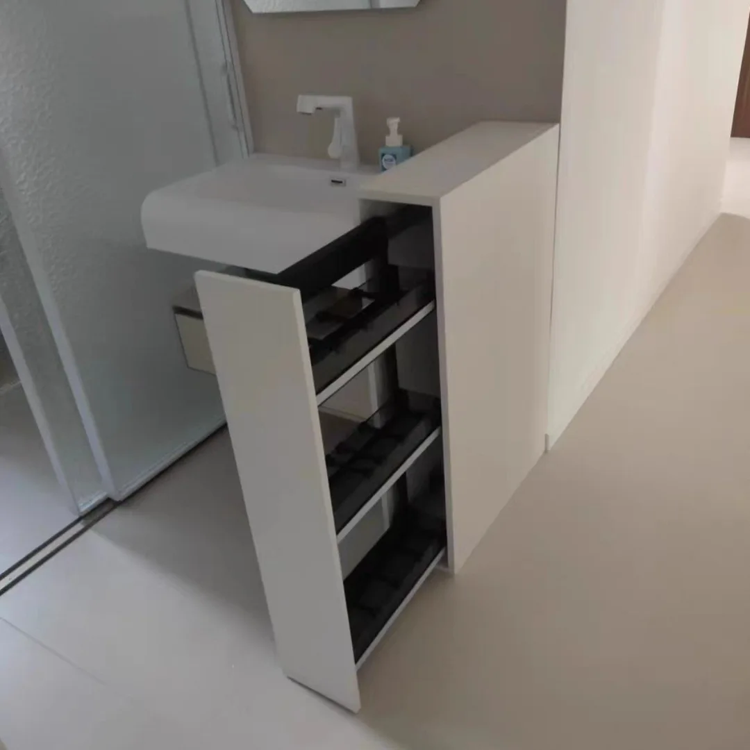 

Kitchen Cabinet High Cabinet Seasoning Basket Half Wall Bathroom Bathroom Side Cabinet Drawer Type Storage Basket Side