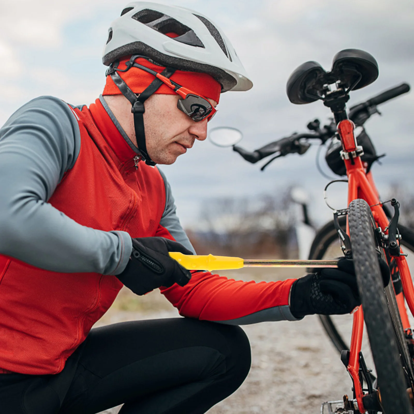 Palanca de neumáticos de bicicleta, Material duradero fuerte, agarre antideslizante, herramienta de reparación de neumáticos, herramienta de mantenimiento de bicicletas de montaña y carretera
