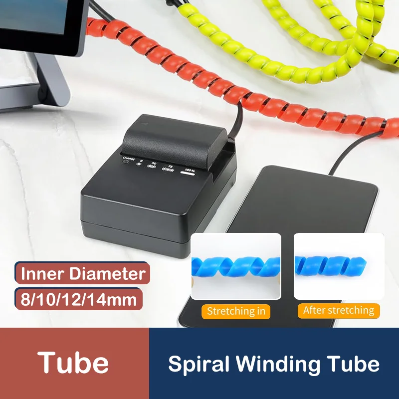 Cable Wrap Sleeve Cover Tubing Management Wire Protector Line Organizer Flexible Spiral Winding Tube Colored 8/10/12/14mm 1-10m