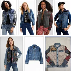 Foreign trade original single Spanish new autumn and winter all-in-one embroidered denim coat