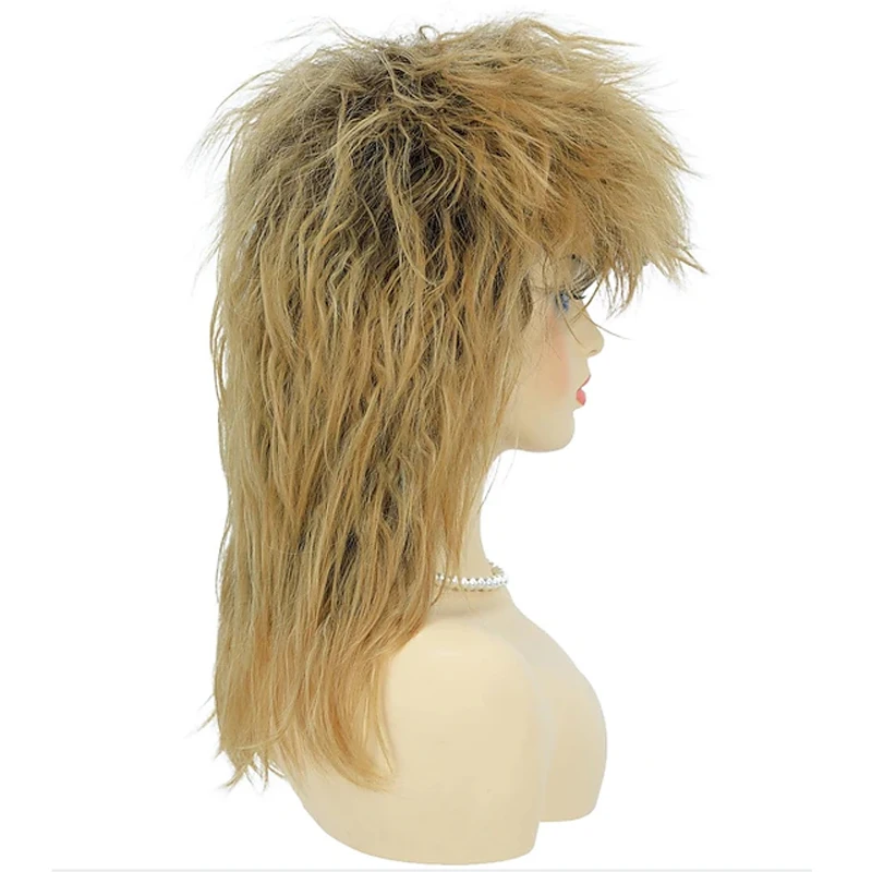 HAIRJOY  80s Tina  Diva Costume Wig for Women Big Hair Blonde  Rocker Mullet Wigs Glam Punk Rock Rockstar Cosplay Wig