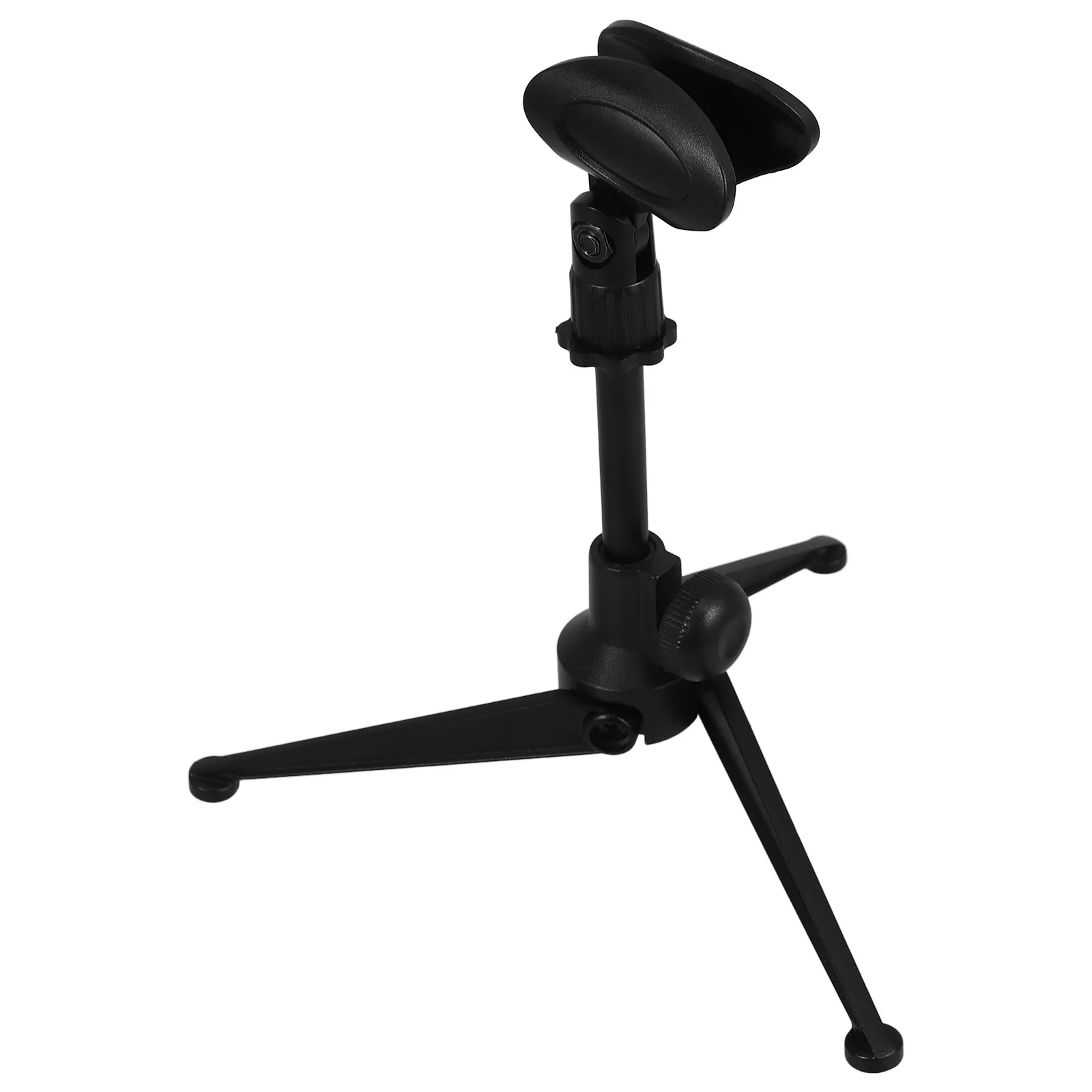 

Mic Stand Desk Tripod Foldable Adjustable Black Wired Zinc Alloy Sturdy Stable Storage Desktop Bracket Universal Mount Mic Clip