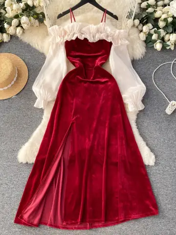 10 best sales vinröda klänningar - №6